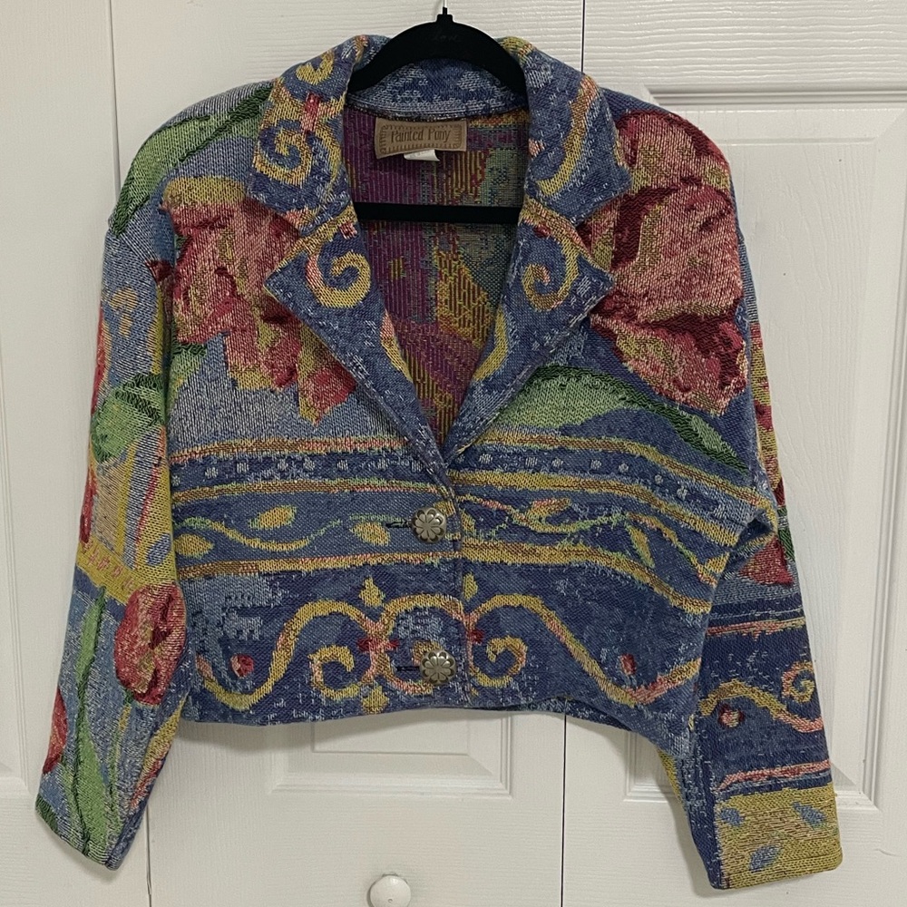 Painted Poney Floral Women's Blazer Small
